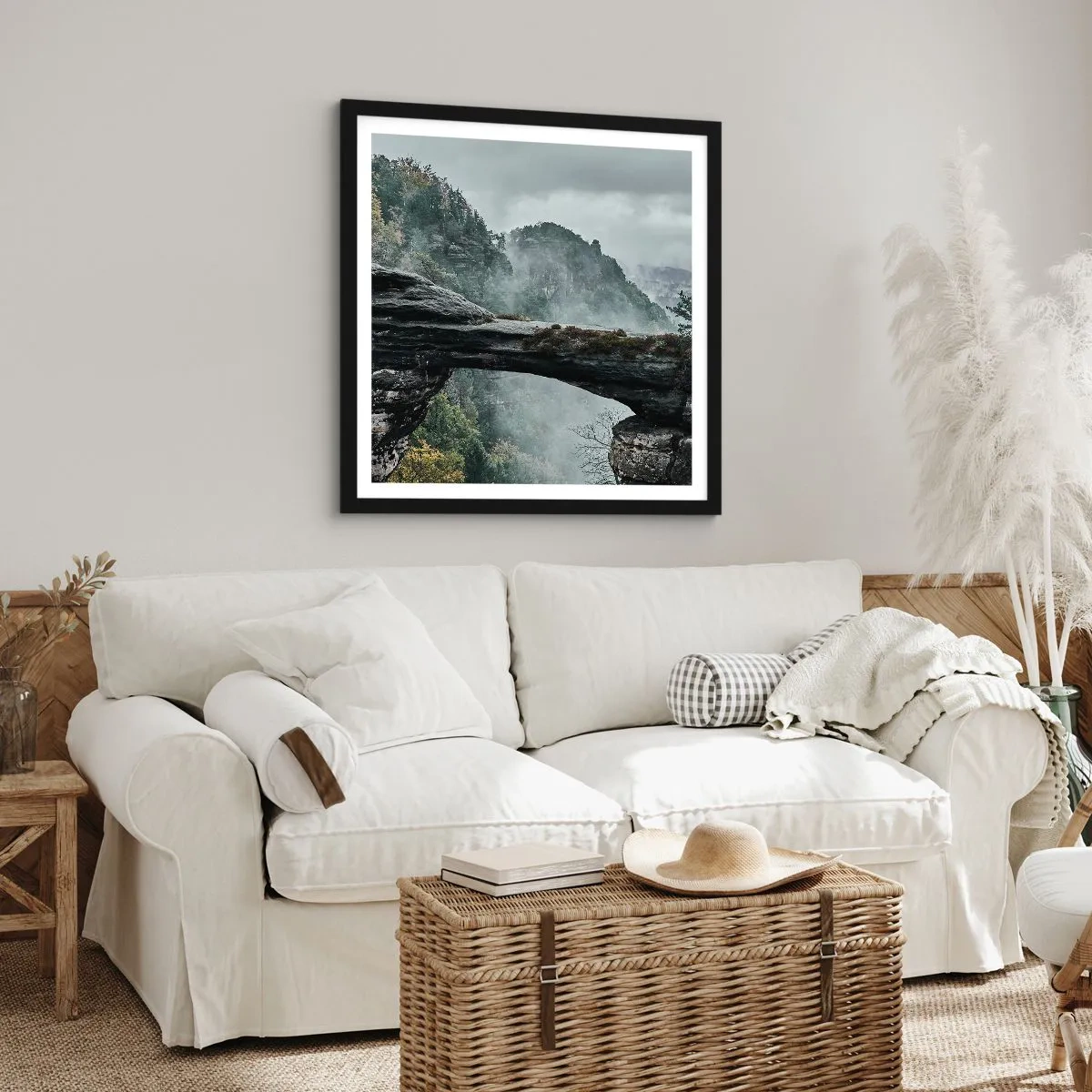 Poster in einem schwarzem Rahmen - Abenteuer beginnt gleich - 30x30 cm