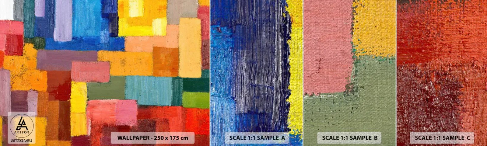 Fototapeten Muster Premium Canvas - Jeder ist anders, alle bunt - Abstraktion, Stück, Modernes Muster - 100x30 cm