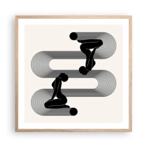 Poster in einem Rahmen aus heller Eiche - Sinnliche Symmetrie - 60x60 cm