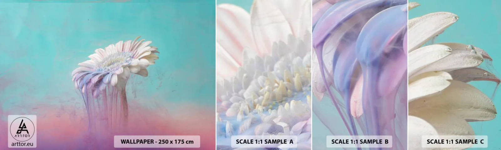 Fototapeten Muster Selbstklebend Deluxe Sticker - Blumenunterwelt - Abstraktion, Blume, Stück - 100x30 cm