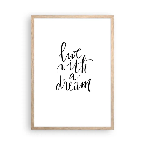 Poster in einem Rahmen aus heller Eiche - Na sicher - 50x70 cm