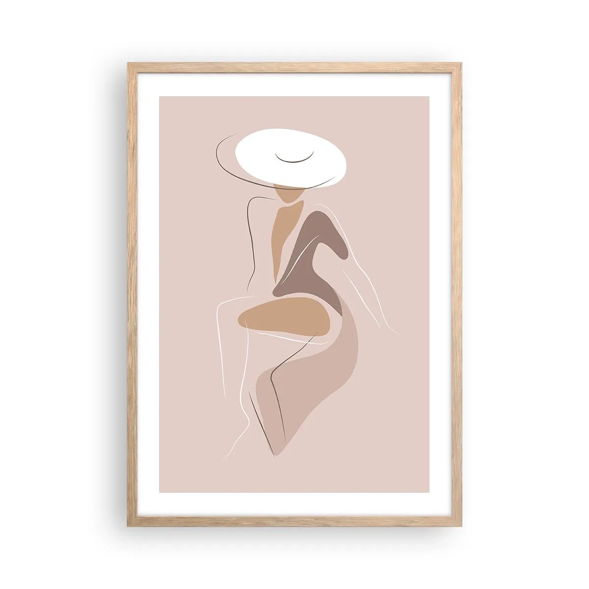 Poster in einem Rahmen aus heller Eiche - Eine Dame sein - 50x70 cm