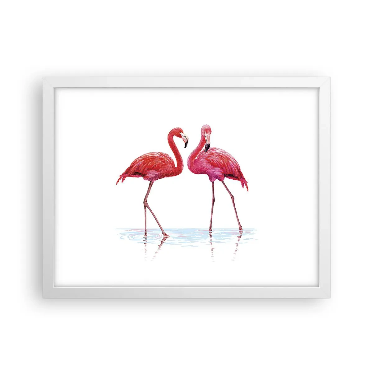 Poster in einem weißen Rahmen - Rosa randez-vous - 40x30 cm