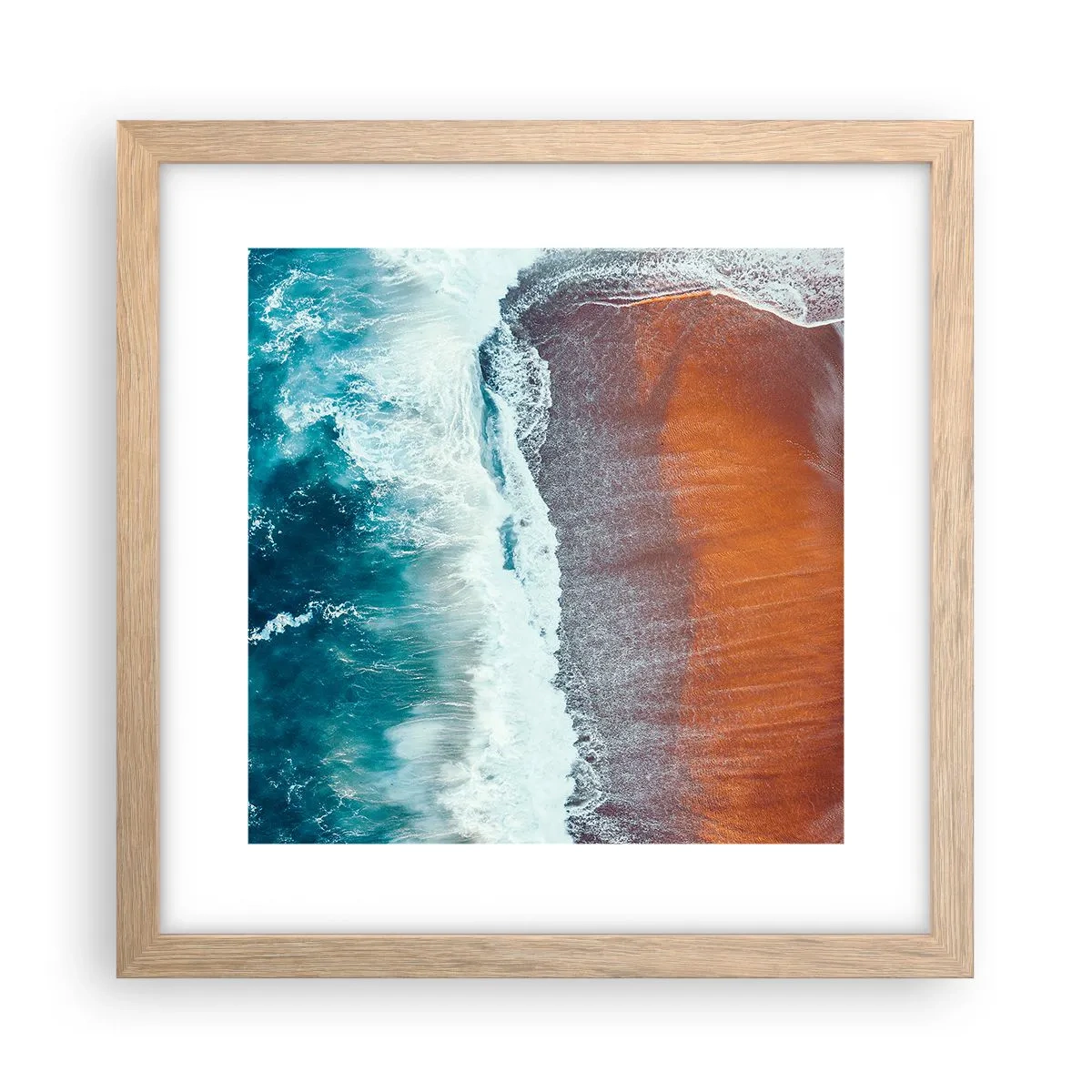 Poster in einem Rahmen aus heller Eiche - Berührung des Ozeans - 30x30 cm