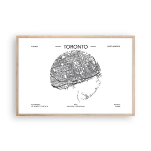 Poster in einem Rahmen aus heller Eiche - Anatomie von Toronto - 91x61 cm