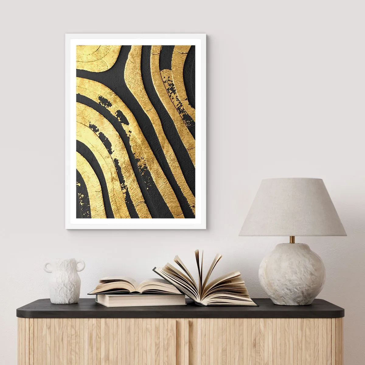 Poster in einem weißen Rahmen - Alles fließt - 50x70 cm