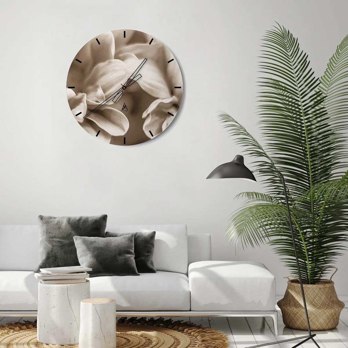 Wanduhr - Glasuhr - So sanft wie ein Lächeln - 40x40 cm