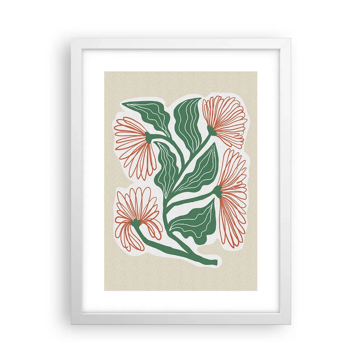 Poster in einem weißen Rahmen - Im Folkstil und modern - 30x40 cm