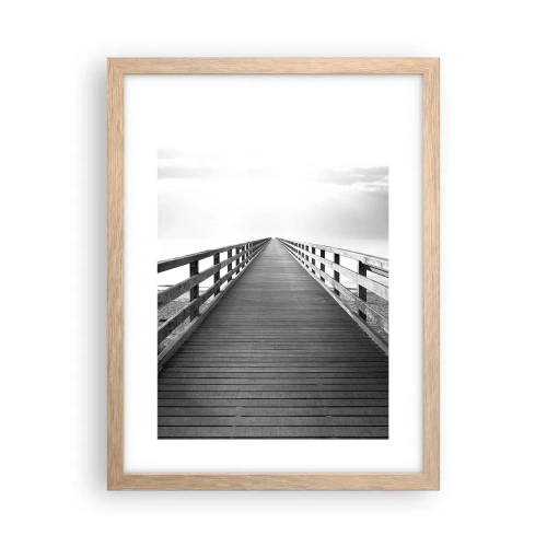 Poster in einem Rahmen aus heller Eiche - In die Ferne ... - 30x40 cm