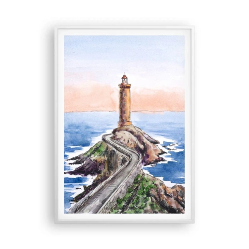 Poster in einem weißen Rahmen - Dem Meer zugewandt - 70x100 cm