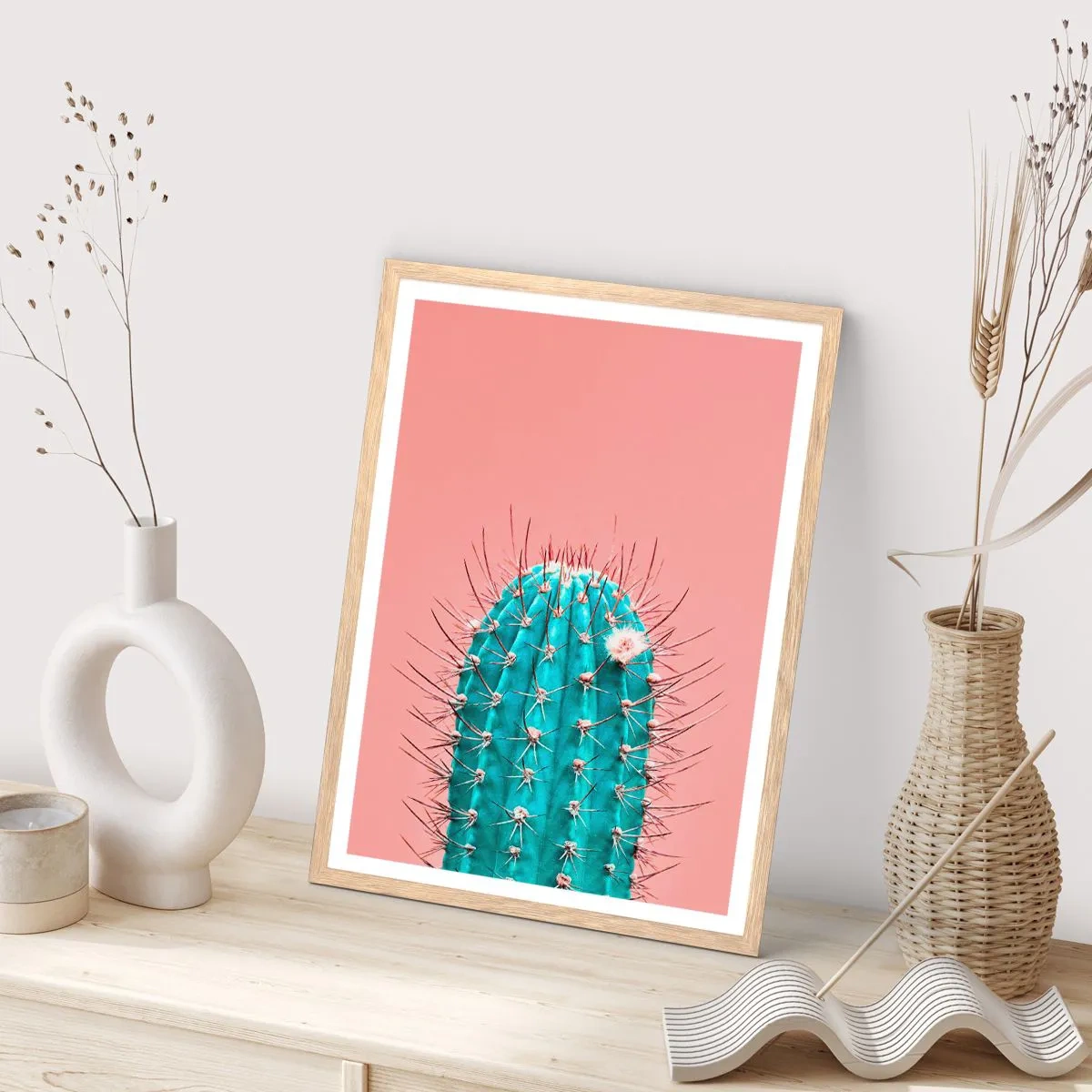 Poster in einem Rahmen aus heller Eiche - Schau einfach hin - 70x100 cm