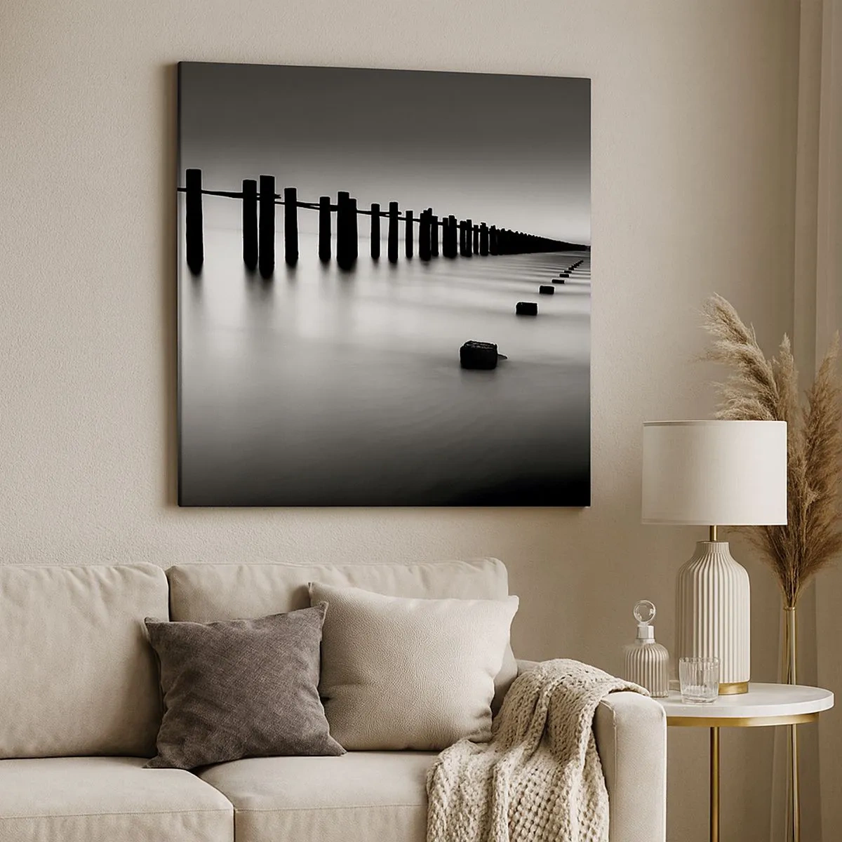 Bild auf Leinwand - Leinwandbild - Graue Distanz im Nebel - 30x30 cm