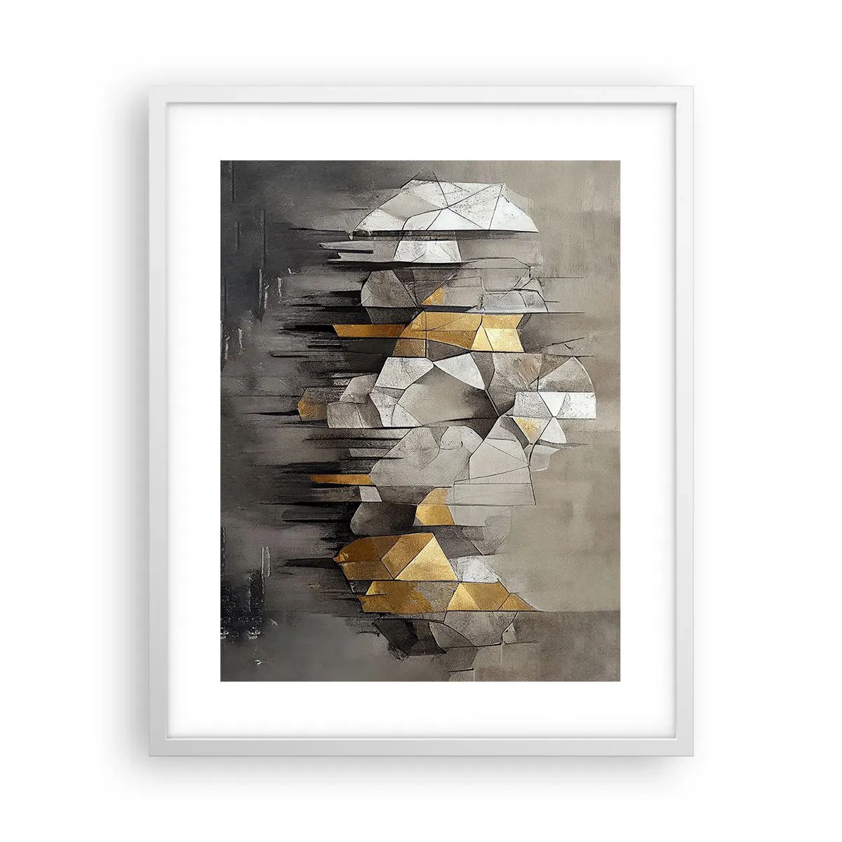 Poster in einem weißen Rahmen - Komposition aus Eis und Licht - 40x50 cm