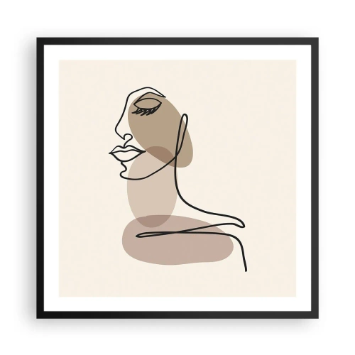 Poster in einem schwarzem Rahmen - Eine gewisse Linie der Schönheit - 60x60 cm