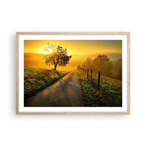 Poster in einem Rahmen aus heller Eiche - Honig-Nachmittag - 70x50 cm