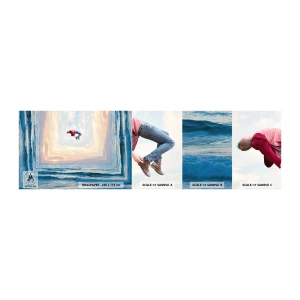 Fototapeten Muster Selbstklebend Deluxe Sticker - In eine andere Dimension - Abstraktion, Mann, Natur - 100x30 cm