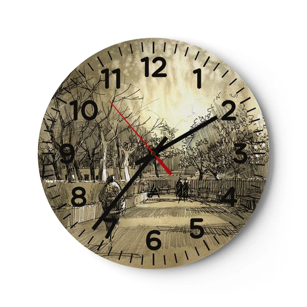 Wanduhr - Glasuhr - Ein Moment mit einer Feder angehalten - 40x40 cm