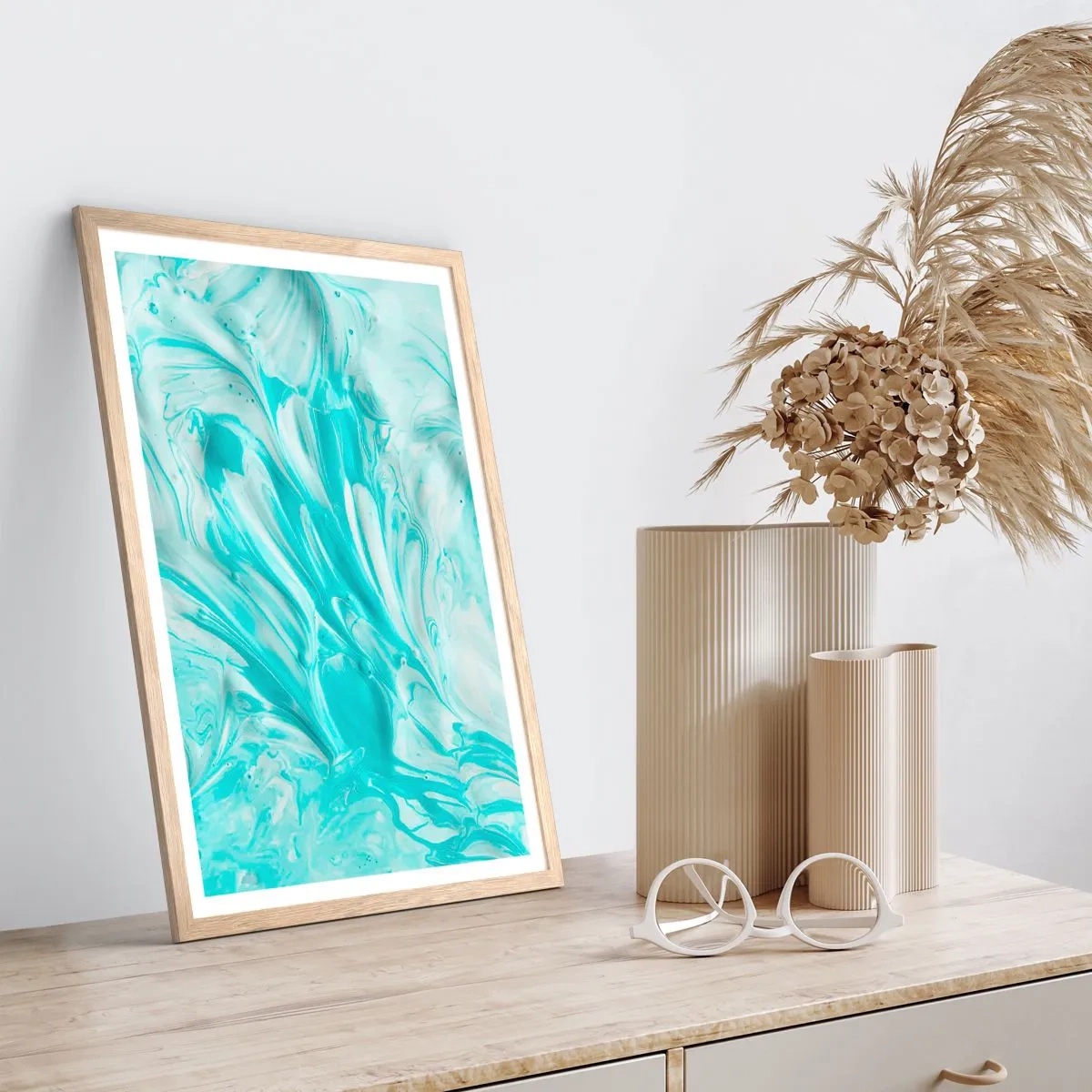 Poster in einem Rahmen aus heller Eiche - Für immer zusammen - 40x50 cm