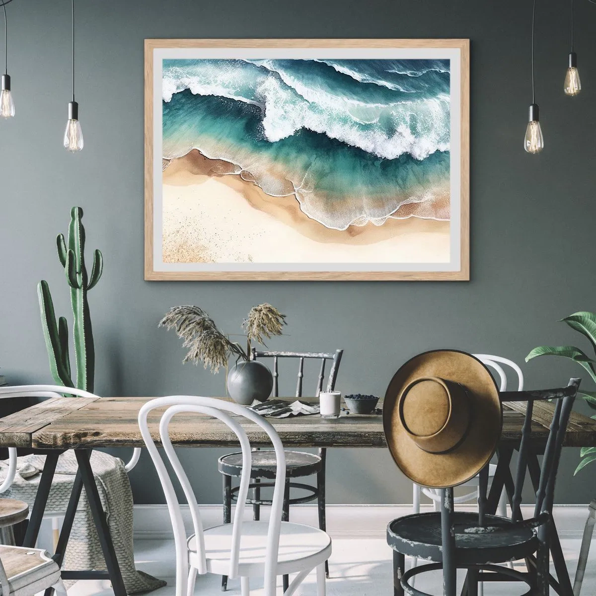 Poster in einem Rahmen aus heller Eiche - Das ewige Treffen - 40x30 cm