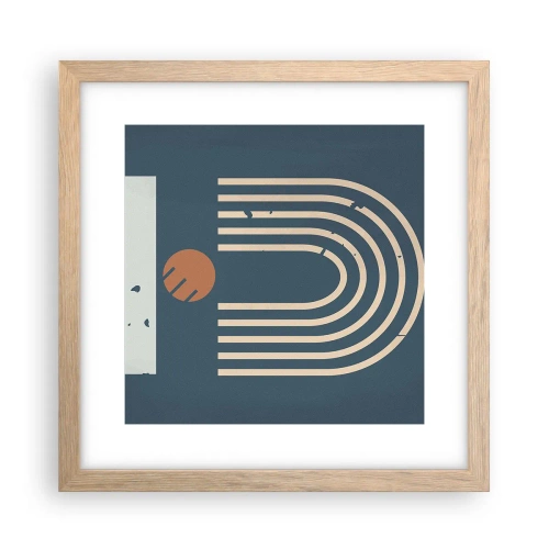 Poster in einem Rahmen aus heller Eiche - Geometrie auf dem Granatapfel - 30x30 cm