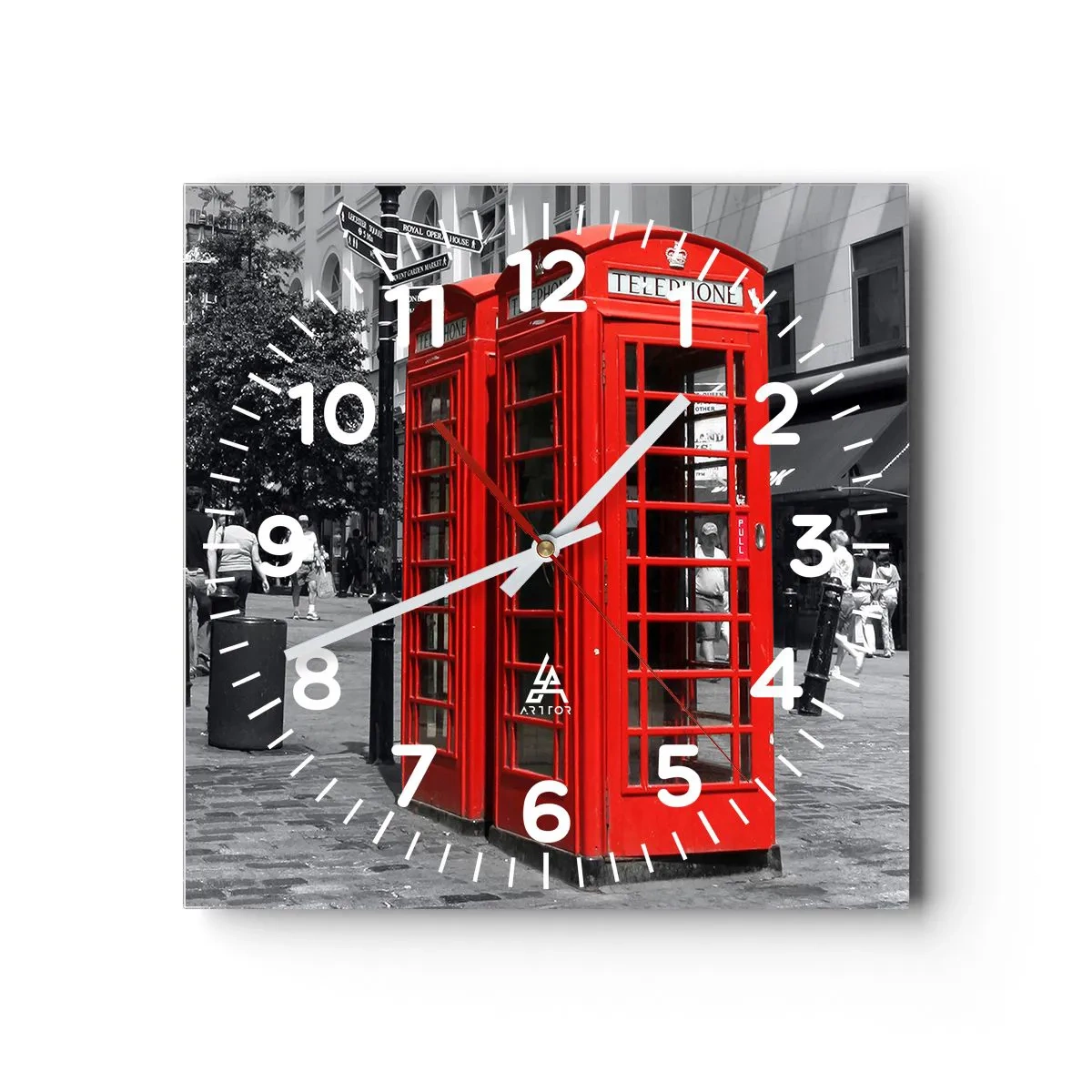Wanduhr - Glasuhr - , - 40x40 cm