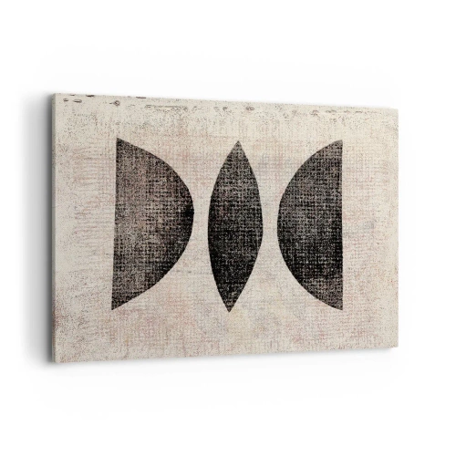 Bild auf Leinwand - Leinwandbild - Ethnische Formen in dunklen Tönen auf hellem Hintergrund - 120x80cm - Ethnische Abstraktion - Moderne Wanddekoration für Wohnzimmer und Schlafzimmer ARTTOR