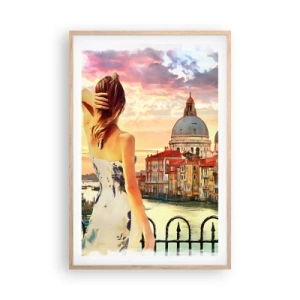 Poster in einem Rahmen aus heller Eiche - Als Abenteuer nur in ... - 61x91 cm