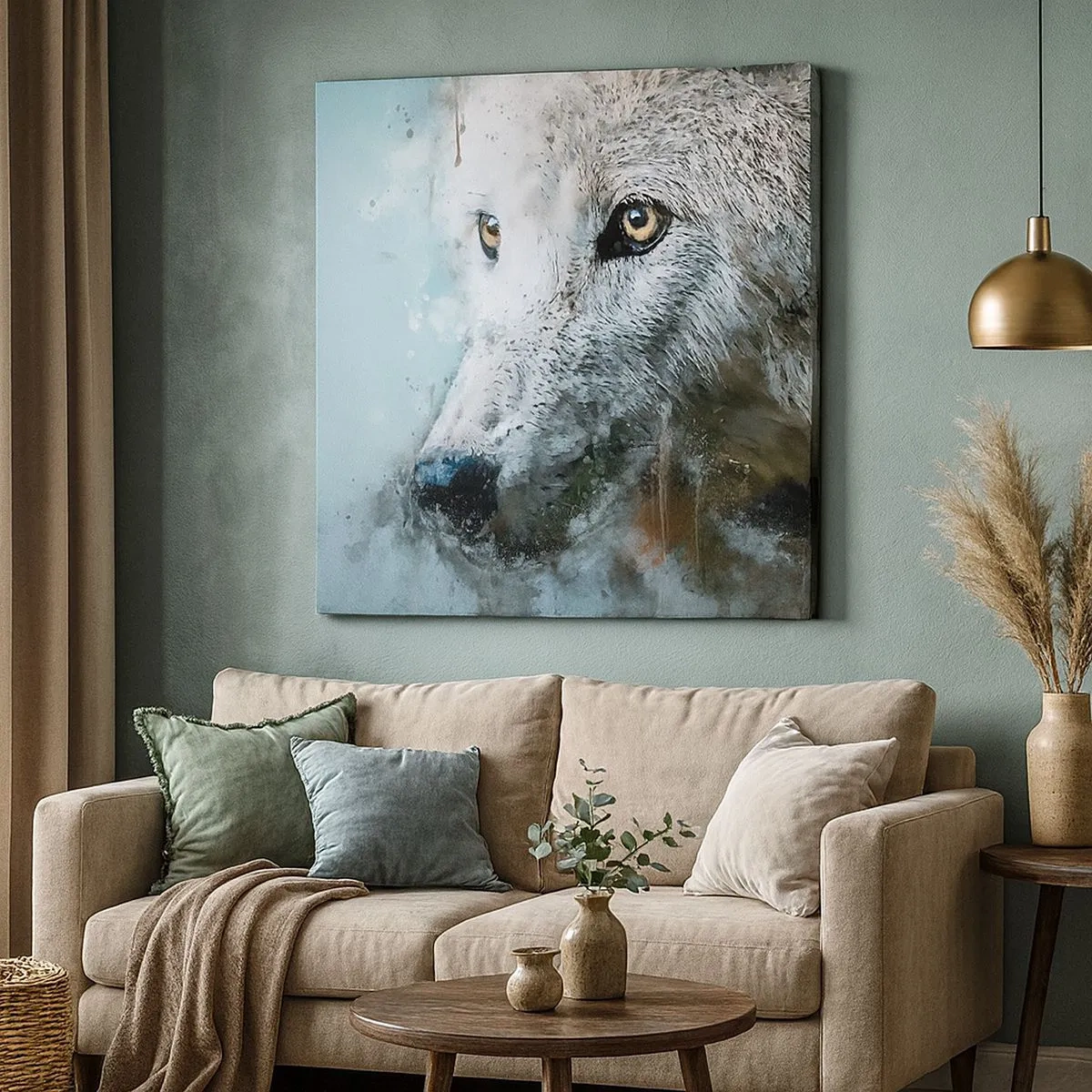 Bild auf Leinwand - Leinwandbild - Lerne die Wolfsseele kennen - 30x30 cm
