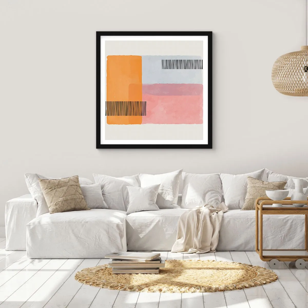 Poster in einem schwarzem Rahmen - Von Ecke zu Ecke - 50x50 cm