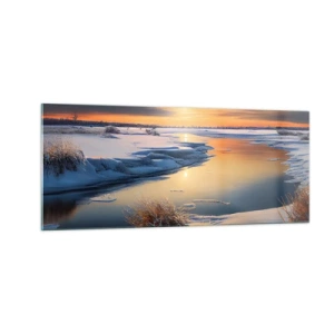 Glasbild - Bild auf glas - Wintersonnenuntergang - 100x40 cm