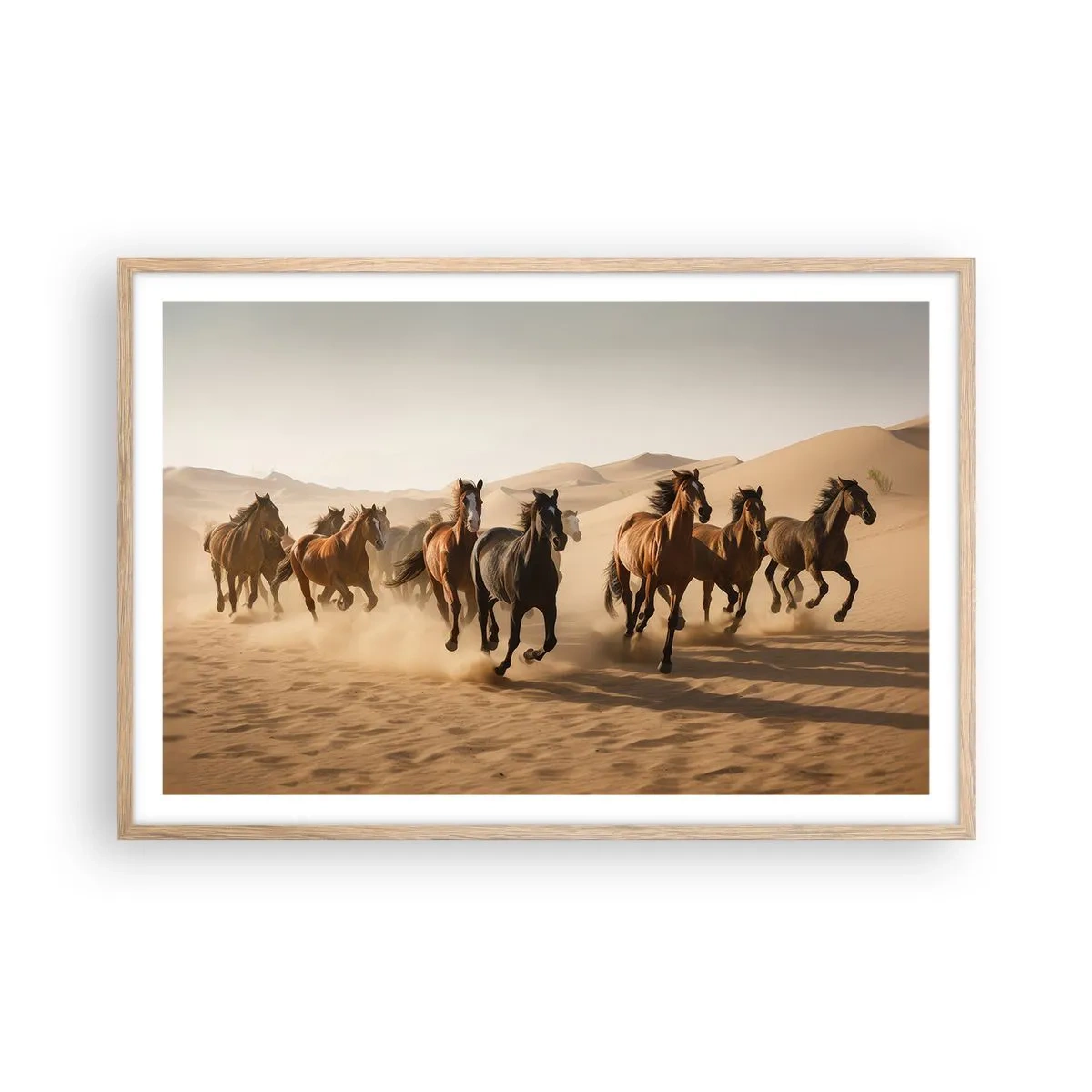 Poster in einem Rahmen aus heller Eiche - Frei wie der Wind - 91x61 cm