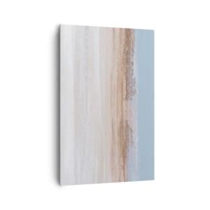 Bild auf Leinwand - Leinwandbild - Eine subtile Landschaft in Pastelltönen von Blau und Beige - 80x120cm - Mehrdeutige Landschaft - Moderne Wanddekoration für Wohnzimmer und Schlafzimmer ARTTOR