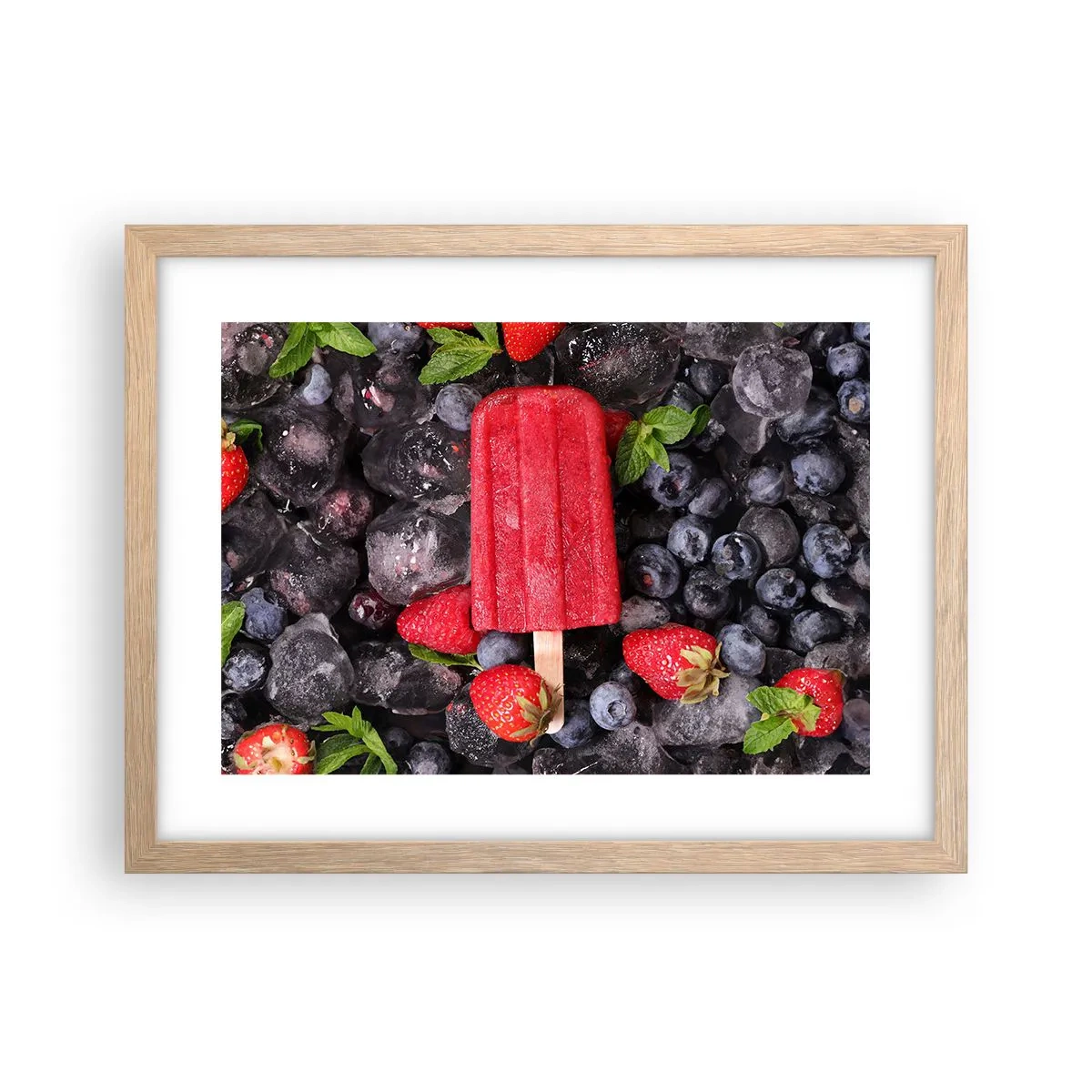 Poster in einem Rahmen aus heller Eiche - So schmeckt der heiße Sommer - 40x30 cm