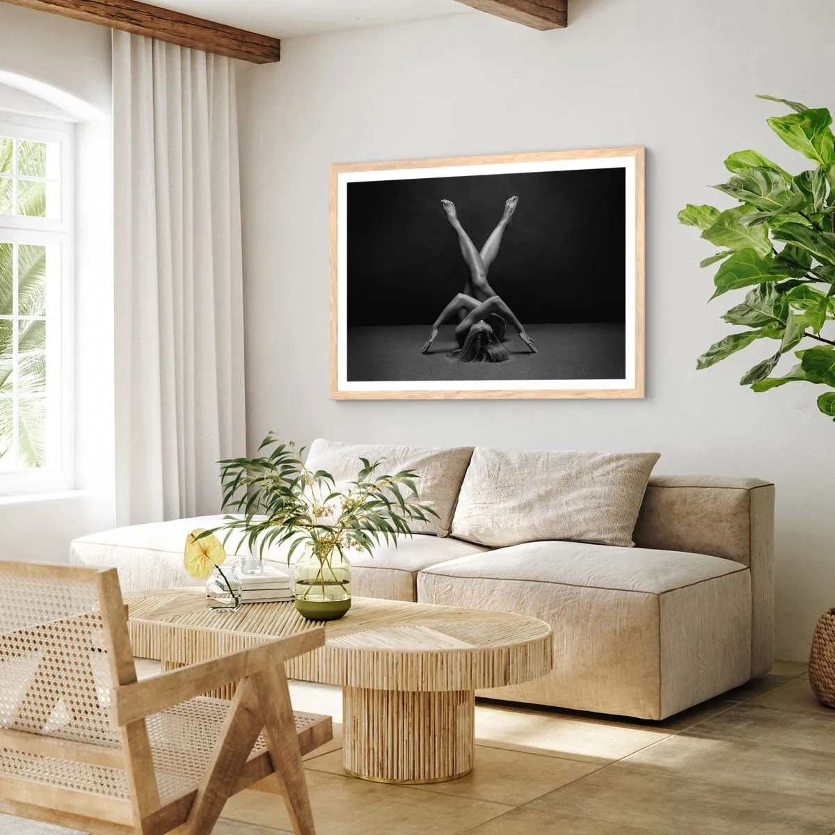 Poster in einem Rahmen aus heller Eiche - Die Geometrie der Nacktheit - 100x70 cm