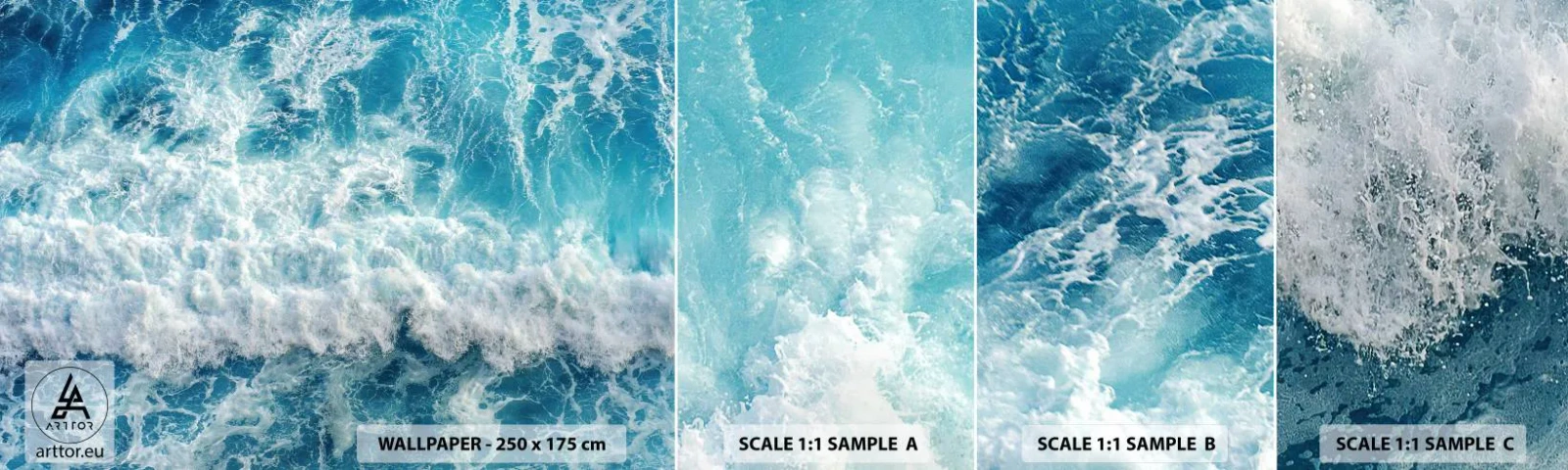 Fototapeten Muster Selbstklebend Deluxe Sticker - Freudig und springend - Meer, Meereswelle, Natur - 100x30 cm