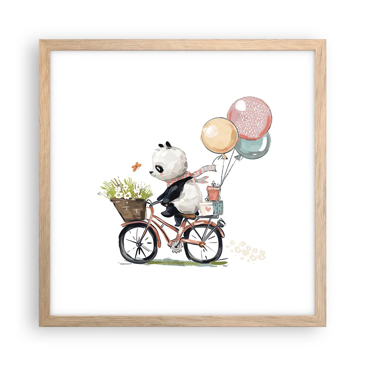 Poster in einem Rahmen aus heller Eiche - Glücklicher Tag - 40x40 cm