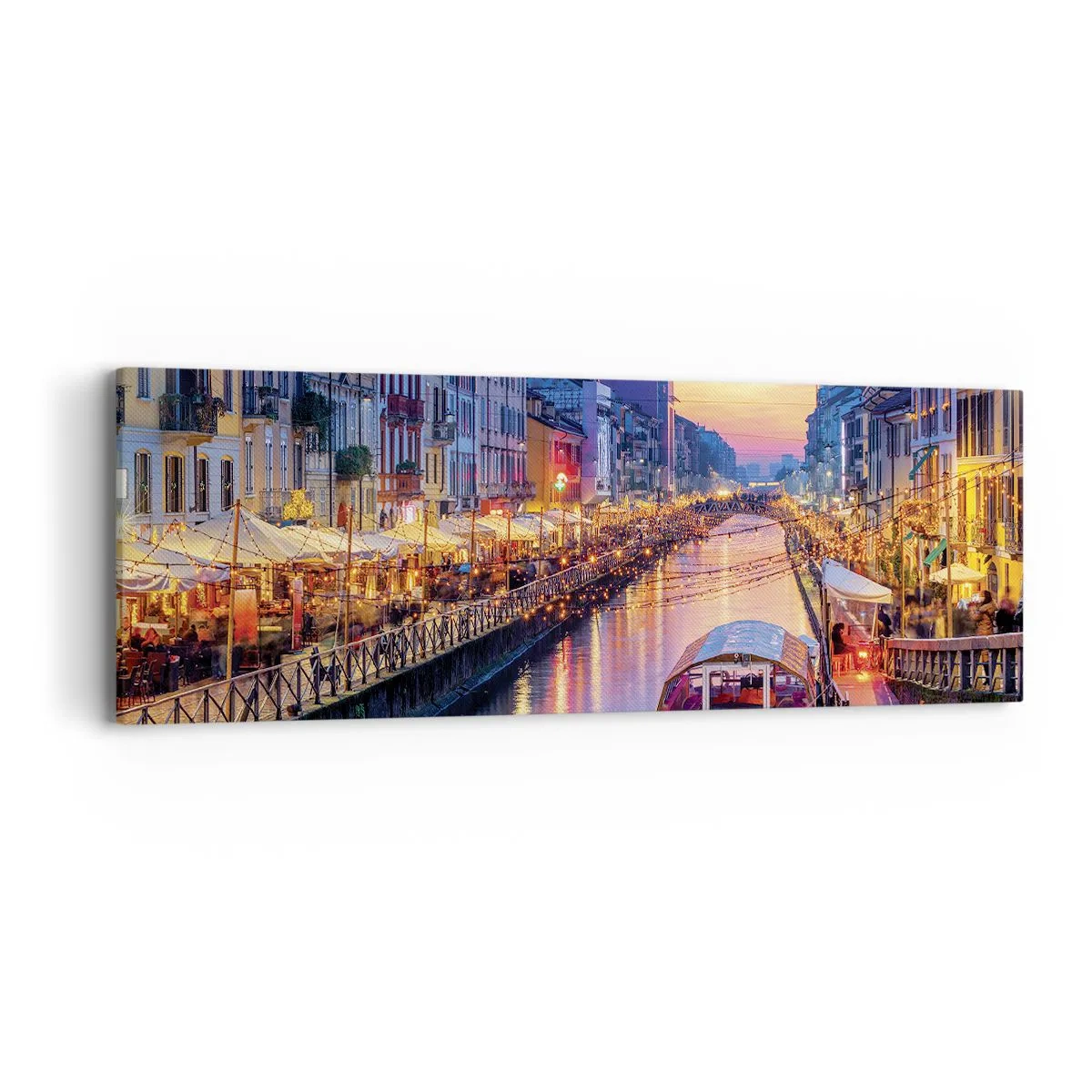 Bild auf Leinwand - Leinwandbild - Ein Abend voller Licht und Spaß - 90x30 cm