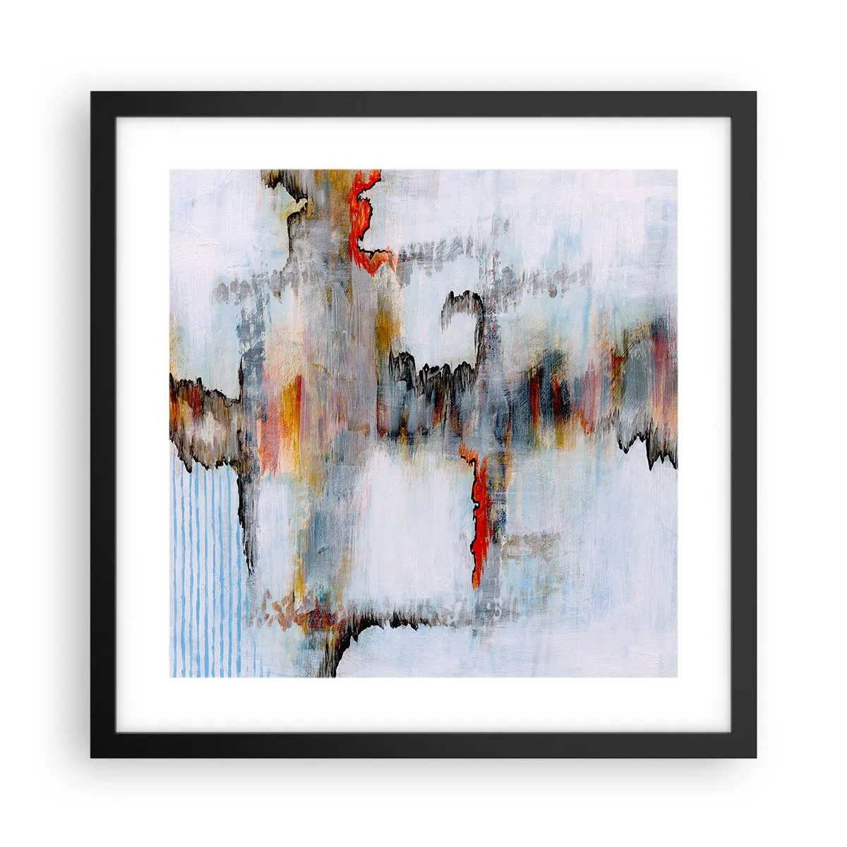 Poster in einem schwarzem Rahmen - Ein Stock auf dem Wasser - 40x40 cm