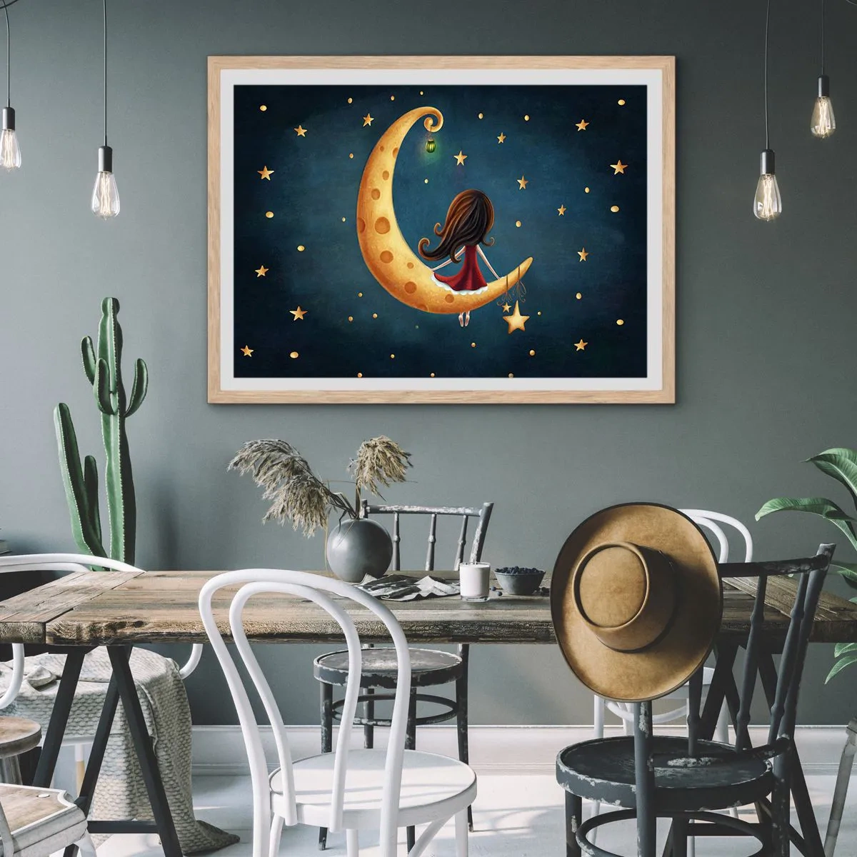 Poster in einem Rahmen aus heller Eiche - Einmal… - 50x40 cm