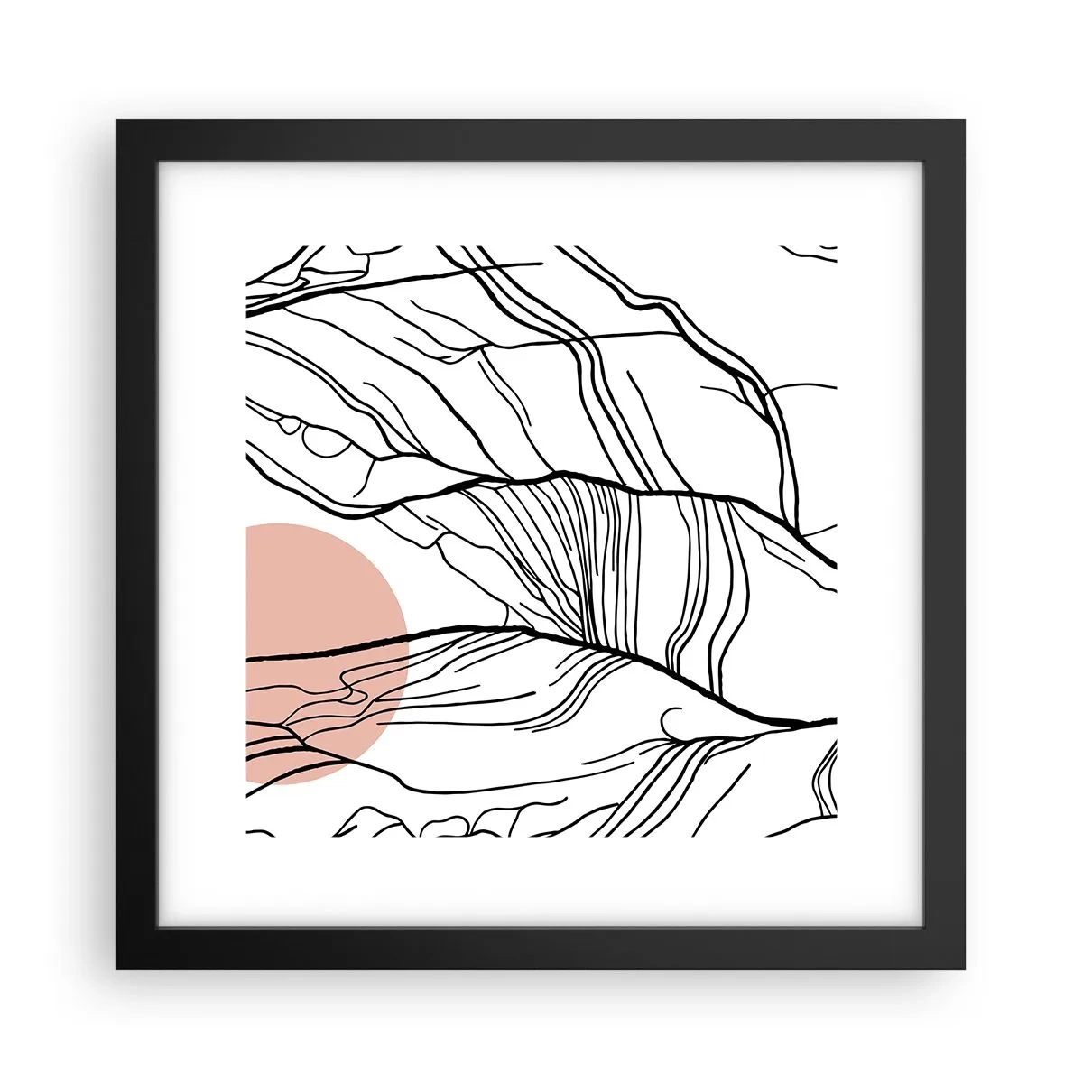 Poster in einem schwarzem Rahmen - In einem Netz aus Zweigen - 30x30 cm