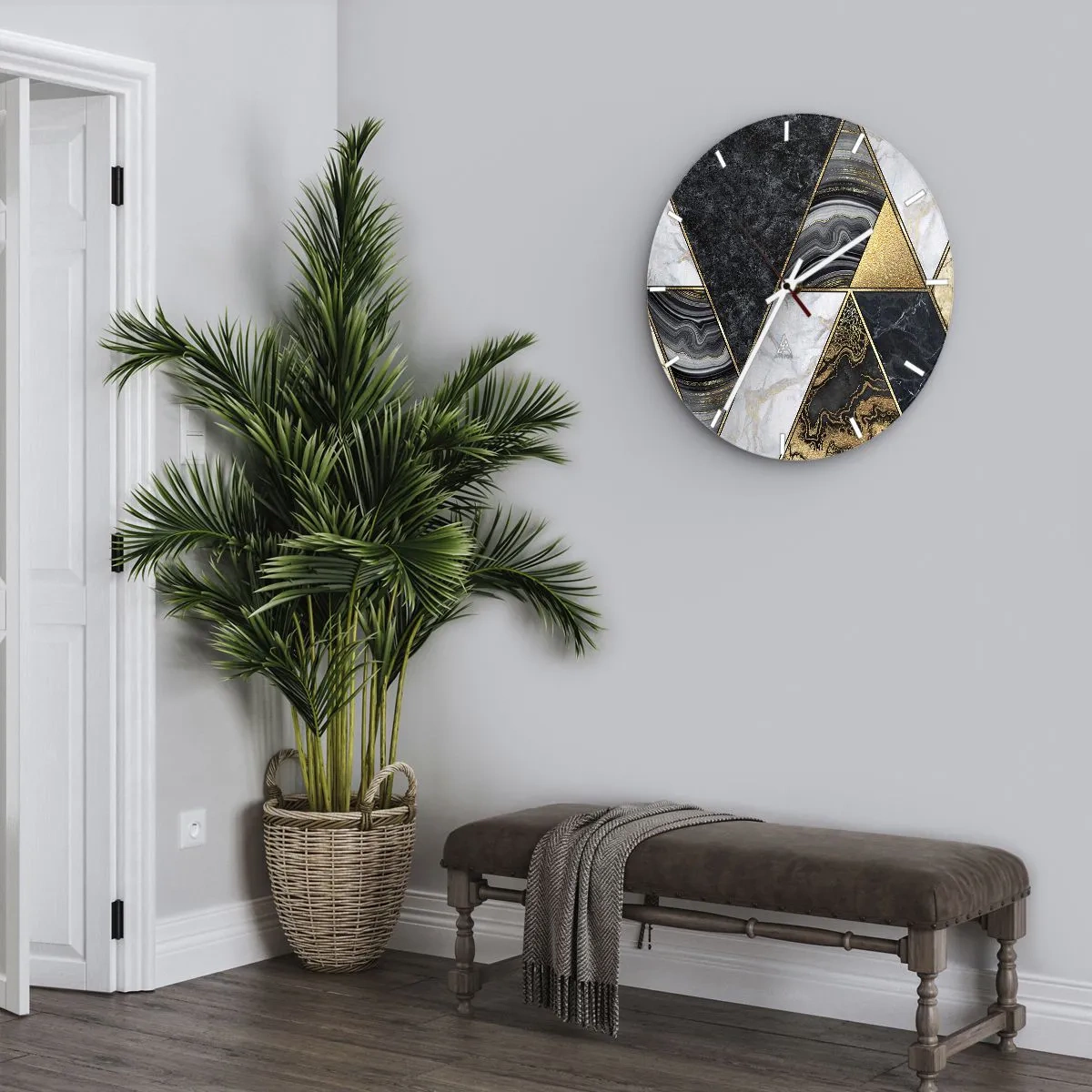 Wanduhr - Glasuhr - Stein um Stein - 40x40 cm