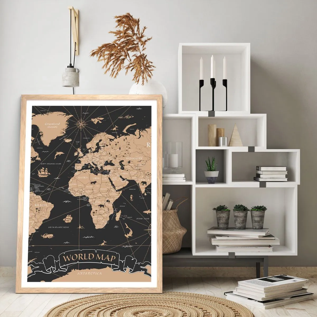 Poster in einem Rahmen aus heller Eiche - Die Grenzen meiner Welt - 61x91 cm