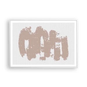 Poster in einem weißen Rahmen - Abstraktion in zartem Rosa - 100x70 cm