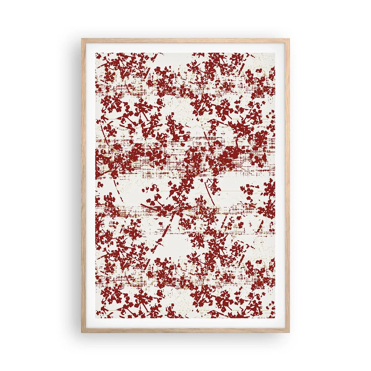 Poster in einem Rahmen aus heller Eiche - Wie alter Perkal - 70x100 cm