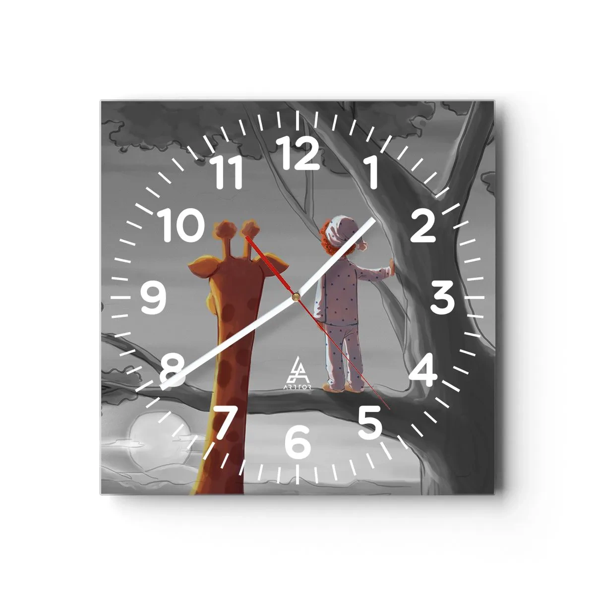 Wanduhr - Glasuhr - Das passiert wirklich - 40x40 cm