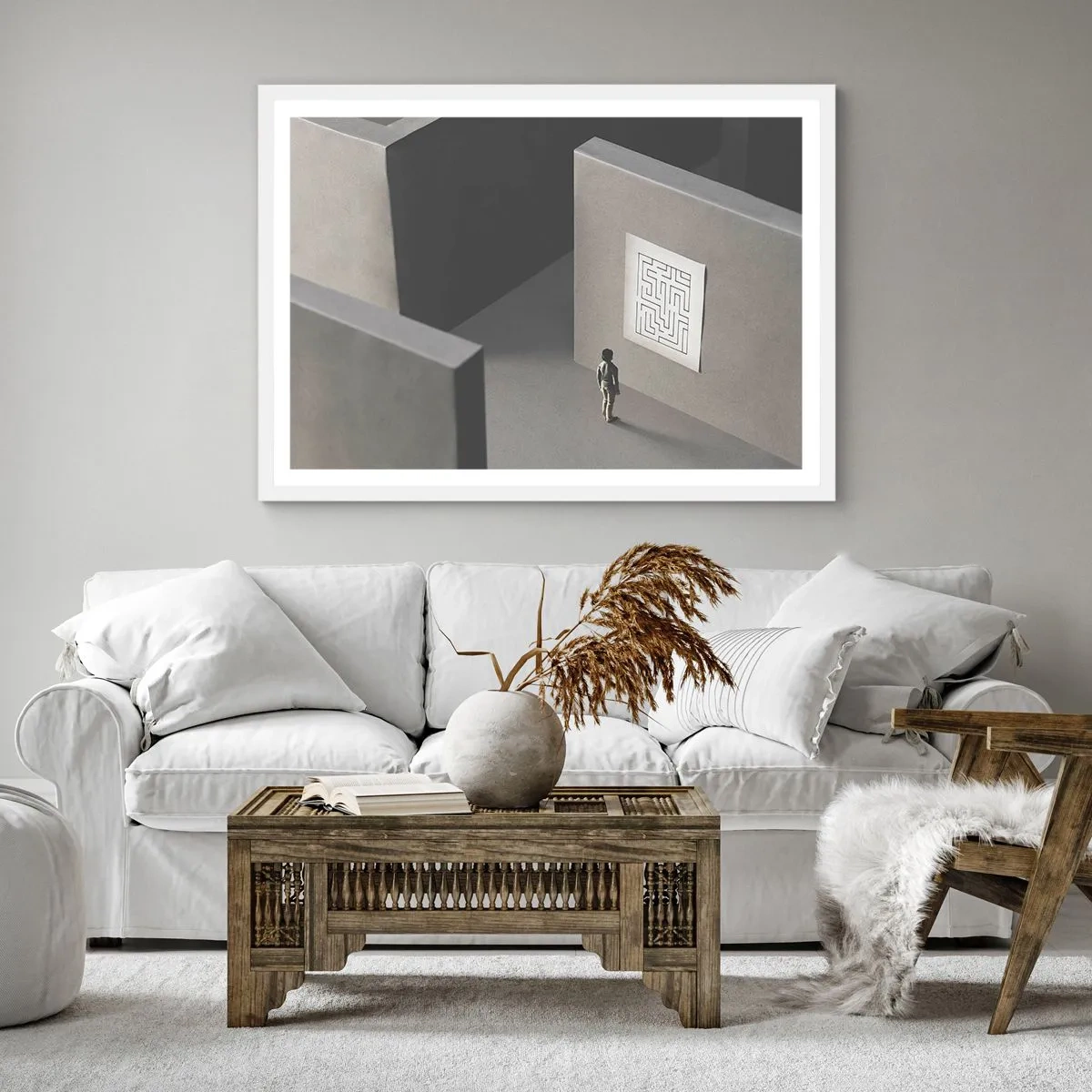 Poster in einem weißen Rahmen - Aber wo bin ich? - 40x40 cm