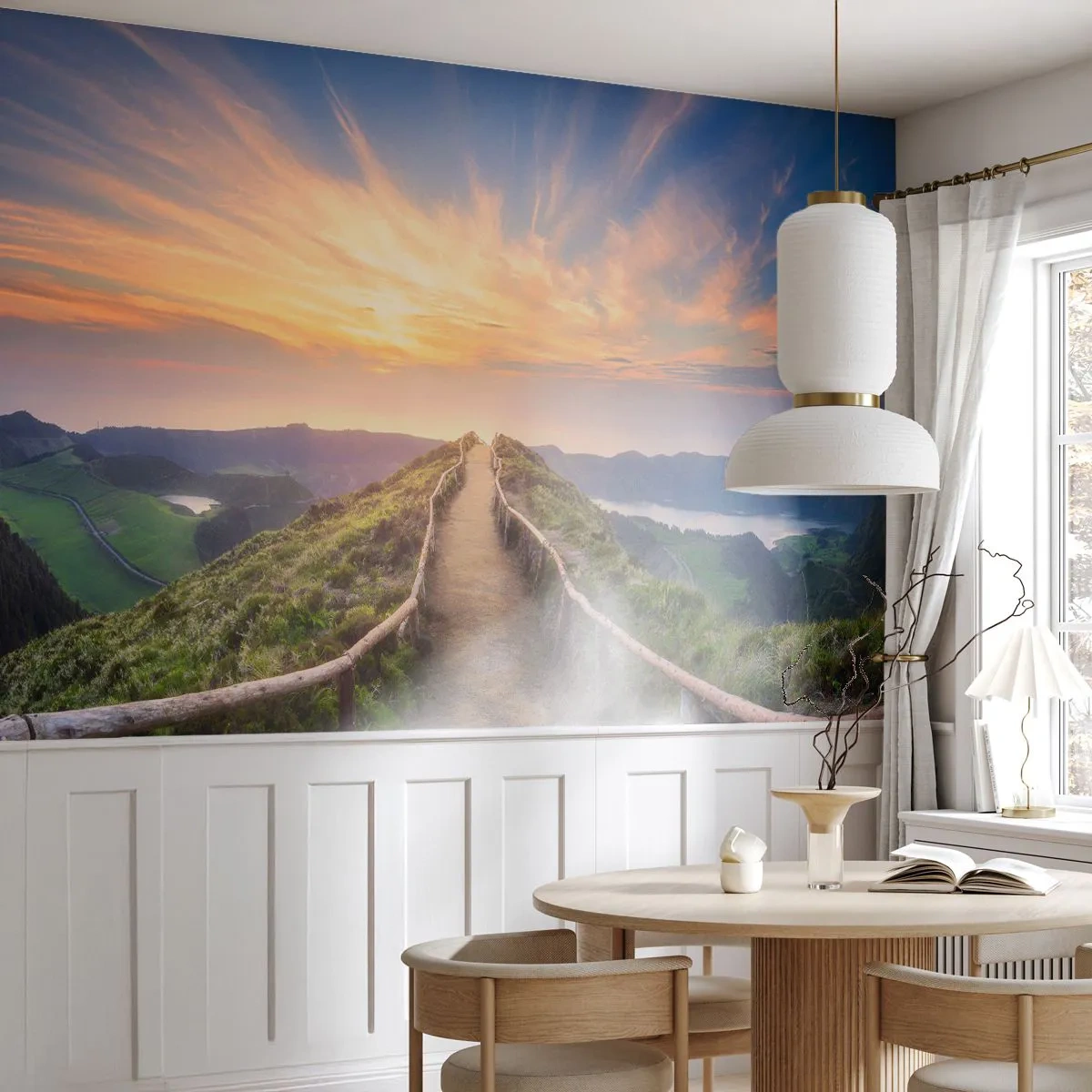 Maßgeschneiderte Fototapete Premium Canvas - Nah am Himmel - Berglandschaft, Natur, Sonnenuntergang