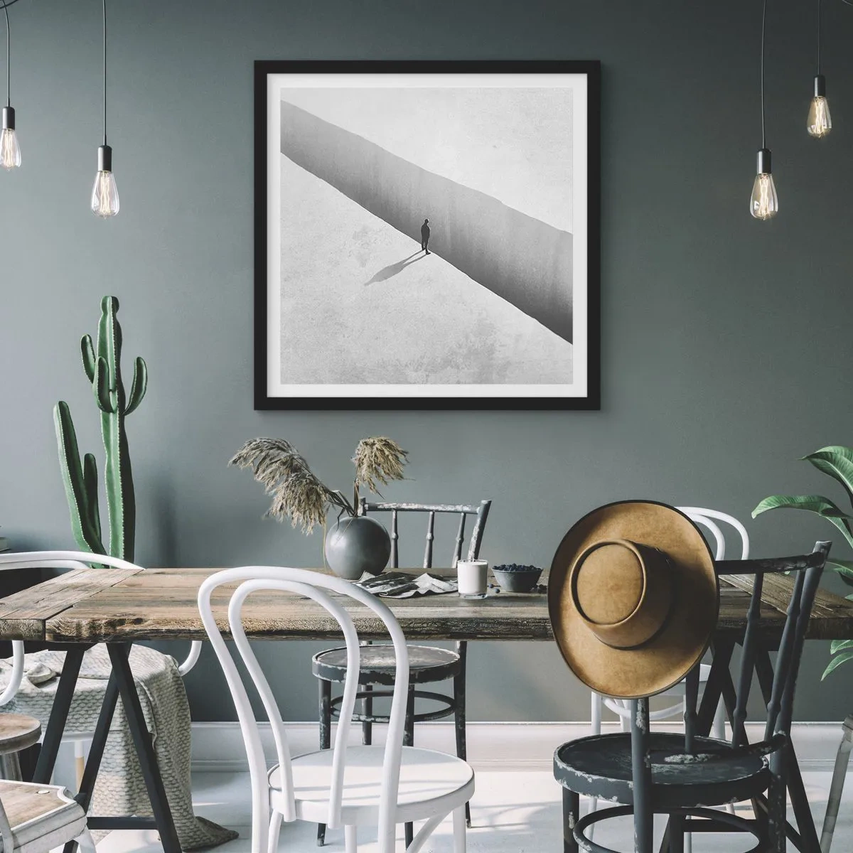 Poster in einem schwarzem Rahmen - Klares Ziel - 40x40 cm