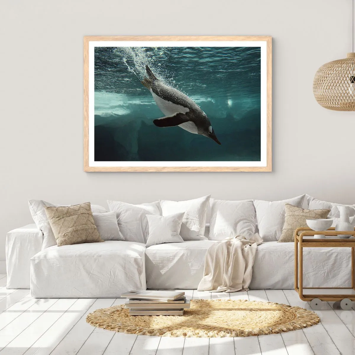 Poster in einem Rahmen aus heller Eiche - Willkommen in meiner Welt - 70x50 cm