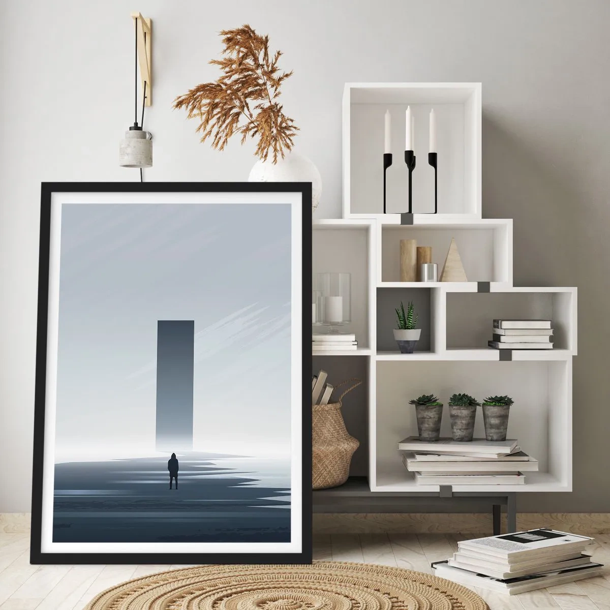 Poster in einem schwarzem Rahmen - Chance oder Bedrohung? - 30x40 cm